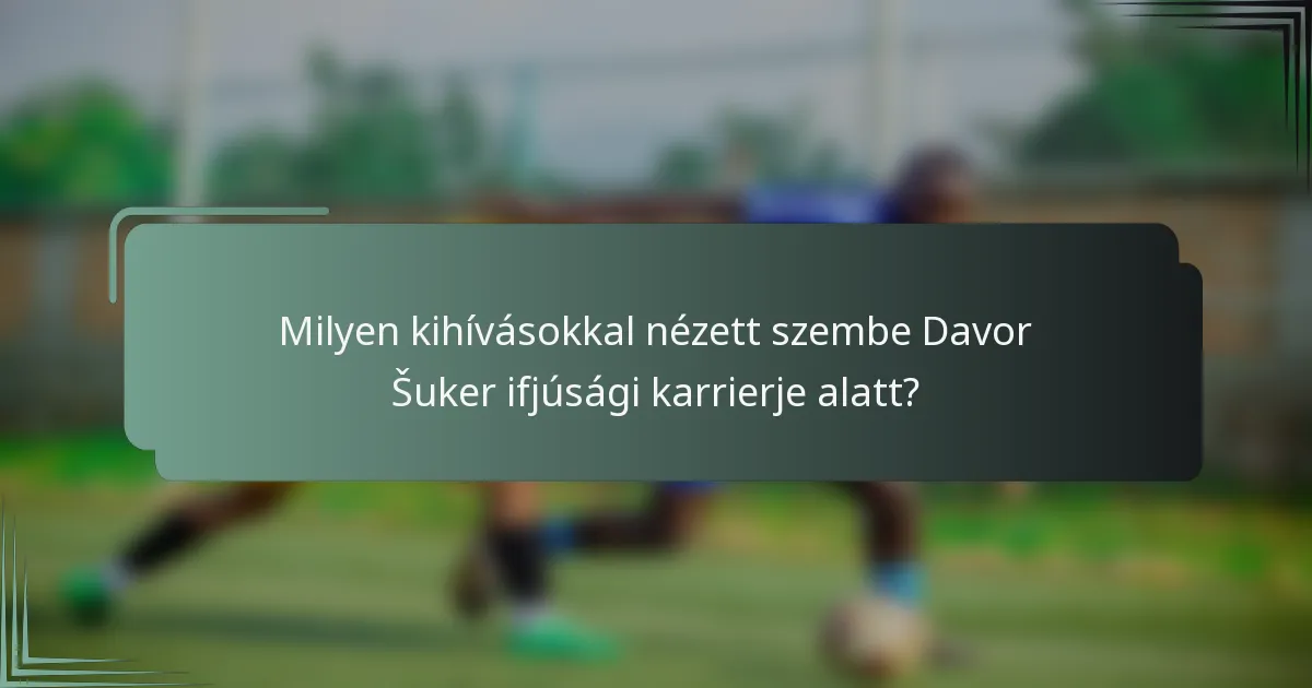 Milyen kihívásokkal nézett szembe Davor Šuker ifjúsági karrierje alatt?