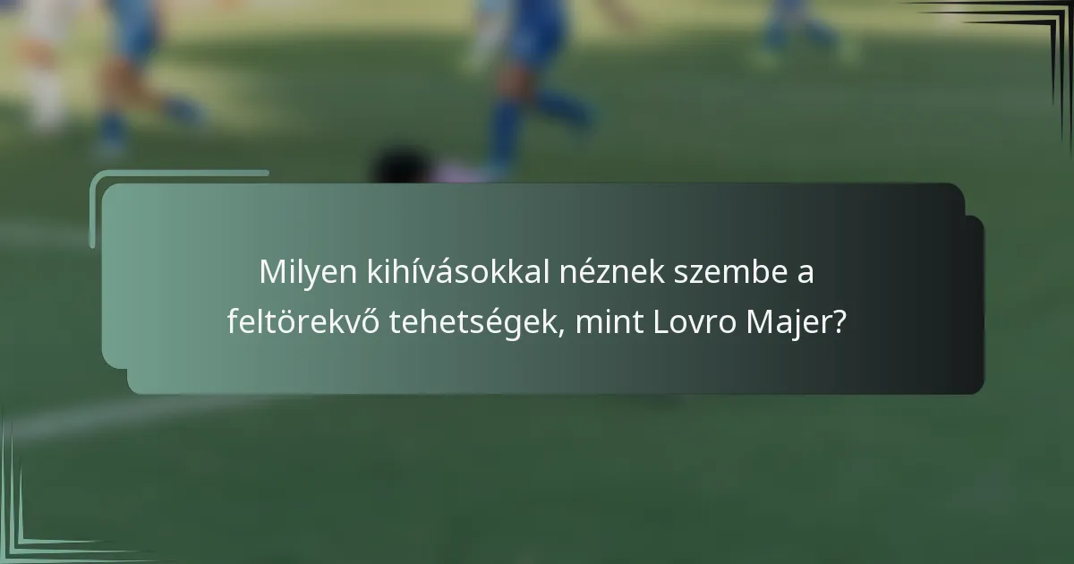 Milyen kihívásokkal néznek szembe a feltörekvő tehetségek, mint Lovro Majer?